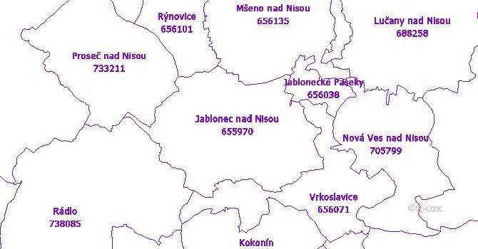 Katastrální mapa Jablonec nad Nisou