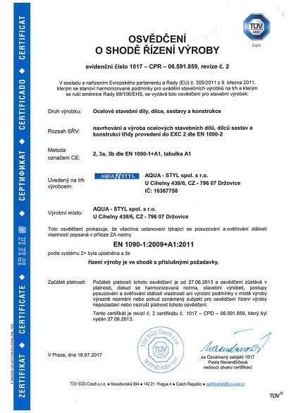 Popis činnosti - Profil společnosti - AQUA-STYL spol. s r.o.