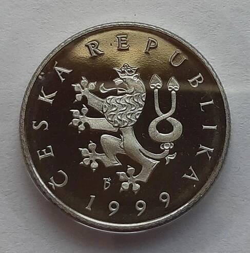 1 Kč Rok 1999, Proof, Vzácná, UNC, Ze sady (Jen 2 000 kusů) Od 1 Kč - Numismatika