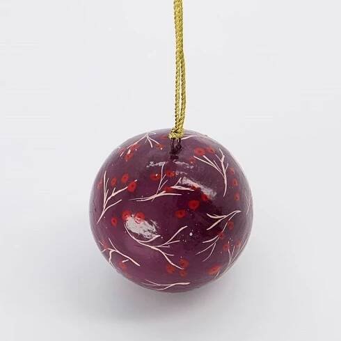 Vánoční baňka Mache Red 5 cm