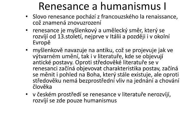 PPT - Renesance a humanismus PowerPoint Presentation, free download - ID:4382618