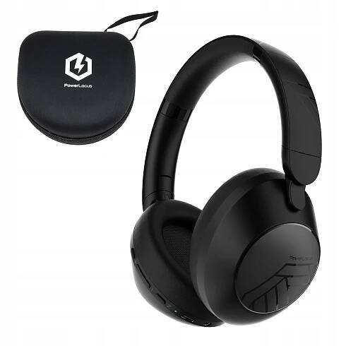 Bezdrátová sluchátka Bluetooth PowerLocus Orion Black MikroAUX Pouzdro 70 h