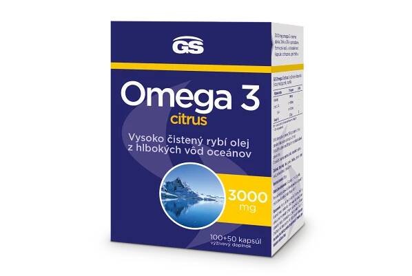 GS Omega 3 citrus, 100+50 kapsúl 1×150 cps, výživový doplnok