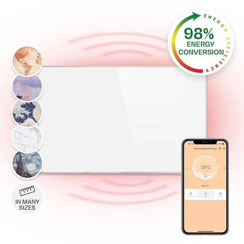 Wonderwall 600 Smart, infračervený ohřívač, 60 x 100 cm, 600 W, časovač, IP24, bílý 100 x 60 cm | 600 W | Ano