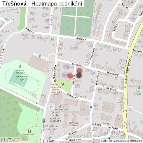 Mapa Třešňová - Firmy v ulici.