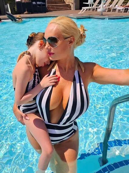 Coco Austin Chanel pool day