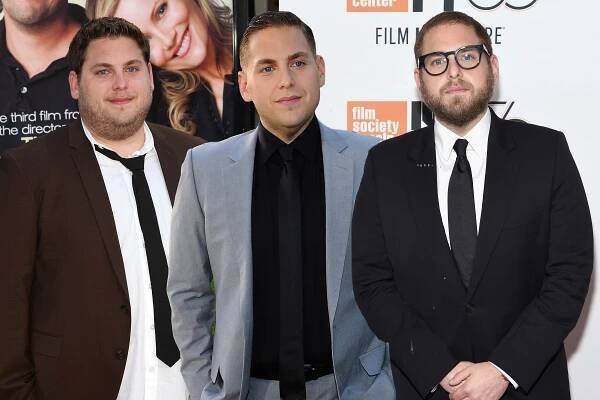 (L to R) Jonah Hill in 2009, 2011, and in October of 2018