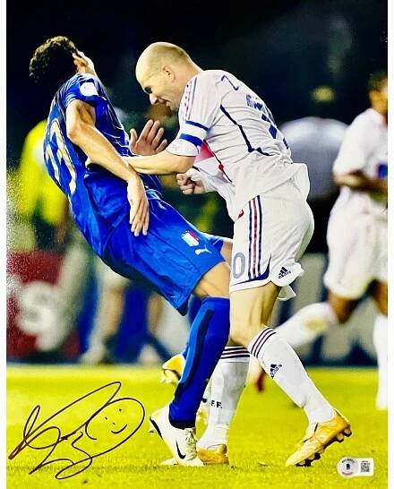 Marco Materazzi Signed 11x14 Photo Italy Zidane's Headbutt BAS Beckett Witnessed