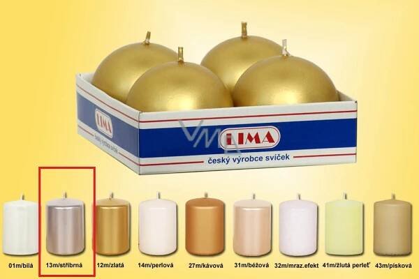 Lima Candle smooth metal silver ball diameter 60 mm 4 pieces - VMD parfumerie - drogerie