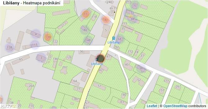 Libišany - mapa podnikání