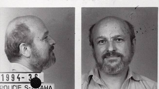 two mugshots of men with beards and mustaches are shown in black and white