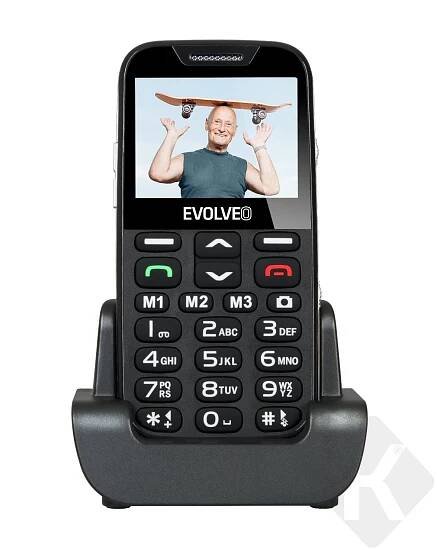 EVOLVEO EasyPhone XD, senior, černý s nabíjecím stojánkem (EP-600-XDB)