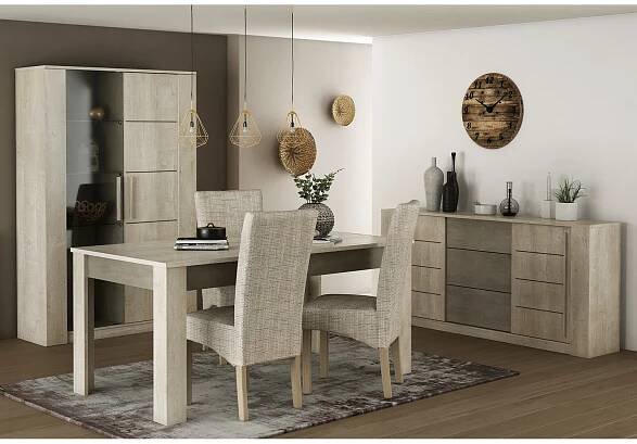 Jídelní stůl 170x90 ANTIBES dub/béžový beton - IDEA Nábytek