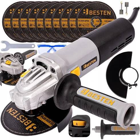 ÚHLOVÁ BRUSKA BRUSKA DIAX VÝKONNÁ S REGULACÍ 1300 W 125 MM + 10 KOTOUČŮ
