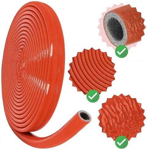 IZOLAČNÍ OBAL NA UHLÍKOVOU MĚDĚNOU TRUBKU PEX 35/6 mm ČERVENÝ KRUH 10 m za 97.00CZK - Allegro