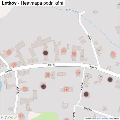 Mapa Letkov - Firmy v obci.