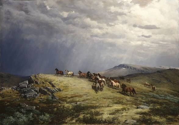 Peter Nicolai Arbo, Horses in the Mountains – Nasjonalmuseet – Collection