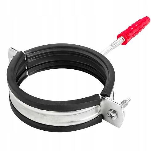 Objímka kovová s gumou pro trubky 40-45 mm 1 1/4" s kombinovaným šroubem o délce 70 mm