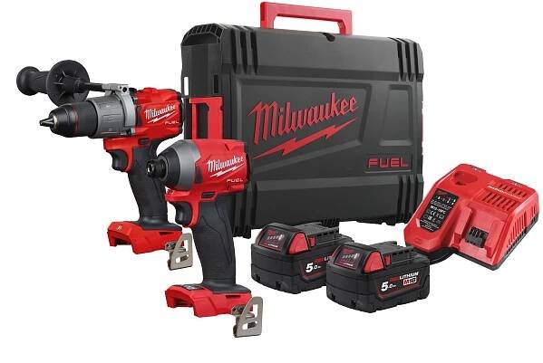 Elektrické nářadí - AKU příklepová vrtačka, M18 FPD2 + AKU rázový 1/4" HEX utahovák FID2, 2 x M18 B5, M12-18FC, HD kufr