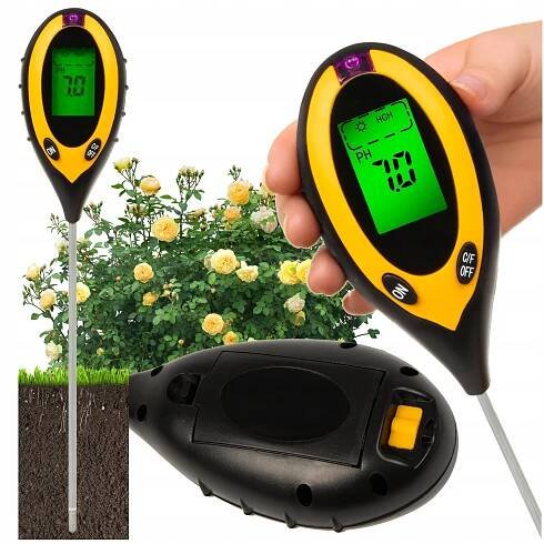 KYSELINOMĚR TESTER, MĚŘIČ PH PŮDY, TEPLOTA, VLHKOST, SVĚTLO