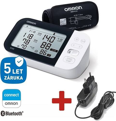 Tonometr dig.OMRON M7 Intelli IT AFib+ZDROJ 5let