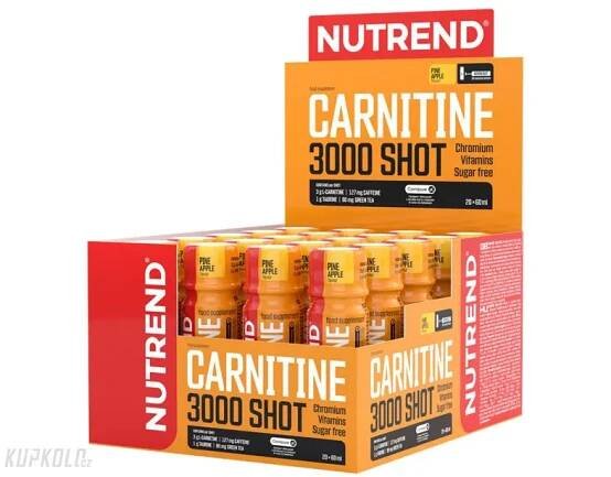 Nutrend CARNITINE 3000 Shot podpora diety, 20x 60ml, ananas