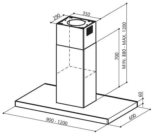 Faber Stilo Isola SP EV8 X A90 - ostrůvkový odsavač, nerez, šířka 90cm | Faber - Moje spotřebiče