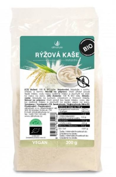 ALLNATURE Rýžová kaše instantní 200 g BIO