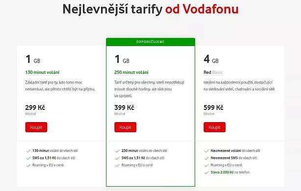 vodafone tarify
