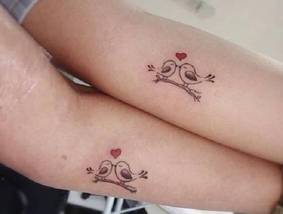 Tatuajes pequeños para parejas aves
