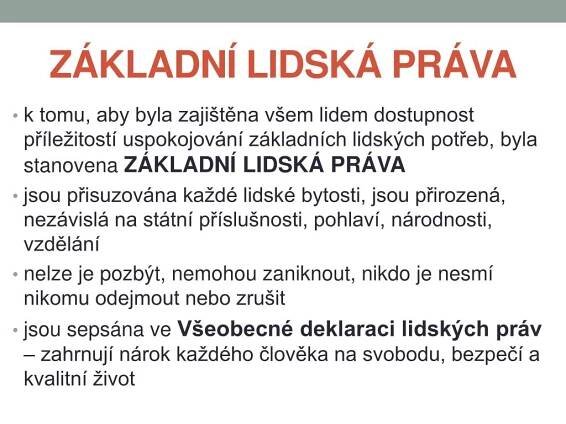 PPT - ZÁKLADNÍ LIDSKÁ PRÁVA PowerPoint Presentation, free download - ID:4791201
