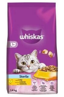 Whiskas Dry Sterile s kuřecím masem 1,4kg