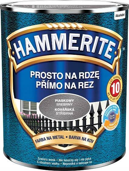 Hammerite Přímo na rez barva na železné kovy kovářská stříbrná 0,7 l