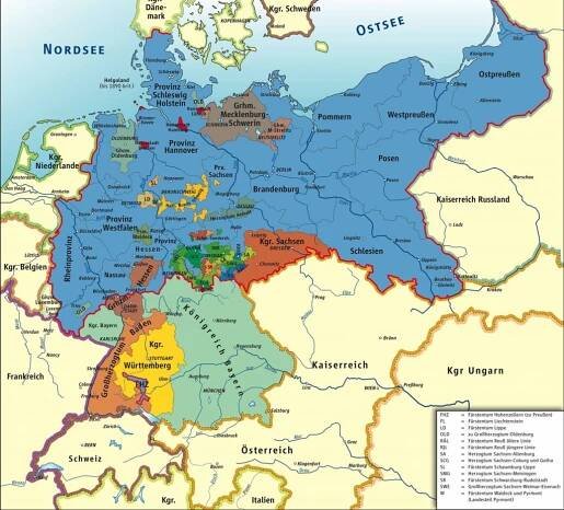 German States and Kingdom 1866-1871.