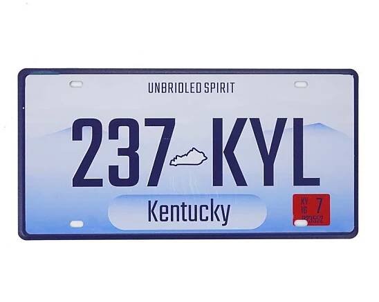 Kovová dekorativní SPZ Kentucky