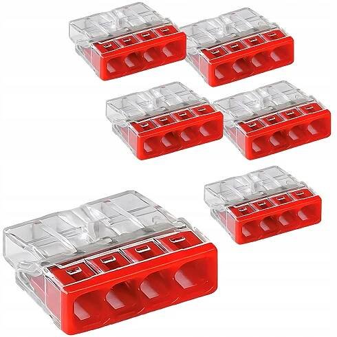 5x Instalační spojka Rychlospojka WAGO 2273-204 na DRÁT 4x0,5-2,5 mm