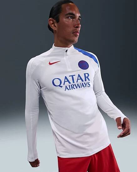 Pánské třetí fotbalové pleteninové tréninkové tričko Nike Dri-FIT Total 90 Paris Saint-Germain Strike pro větší děti