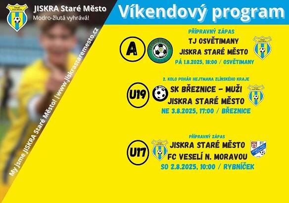 Program na tento víkend 1.-3.8.2025 | JISKRA Staré Město