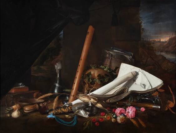 Soubor:Jan Davidsz. de Heem - Vanitas still life with books, fruit and a flute.jpg