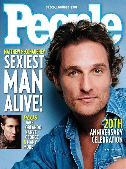 Matthew McConaughey sexiest man alive cover 2005 with no seconds November 28, 2005 issue