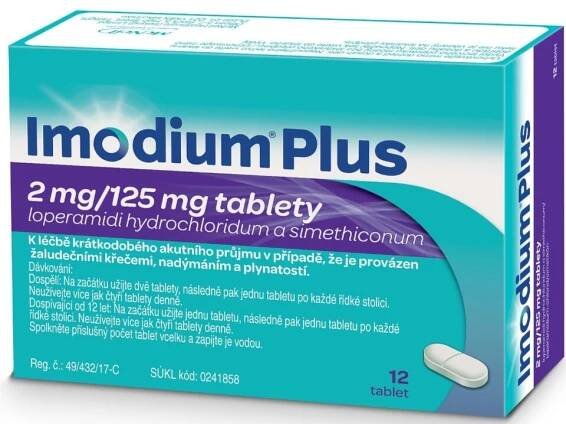 IMODIUM PLUS 2MG/125MG neobalené tablety 12 - skladem