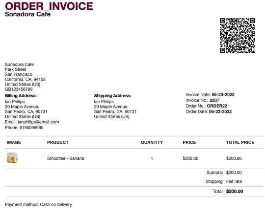 invoice custom details