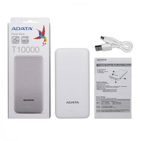 ADATA T10000 Power Bank, bílá