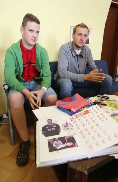 Mladý fanoušek Slavie Jakub Vítek.