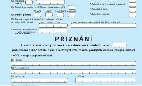 Daňový portál: Formulář k dani z nabytí nemovitých věcí - Daň z nemovitých  věcí (daň z nemovitostí) - Měšec.cz