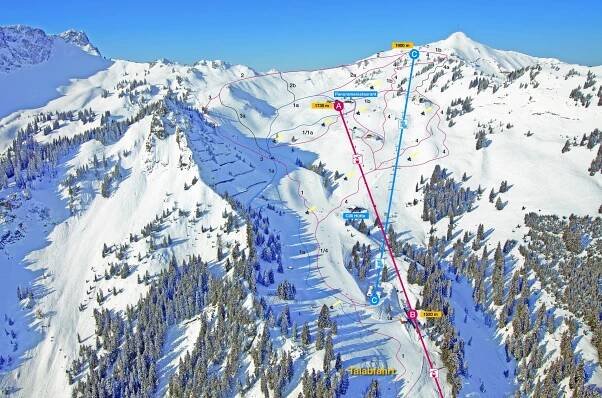 Mapa sjezdovek Horský svět Hahnenkamm