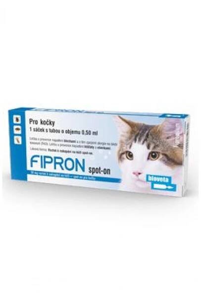 Fipron 50mg Spot-On Cat sol 1x0,5ml BIOVETA IVANOVICE NA HANE · Shop4Dog.cz