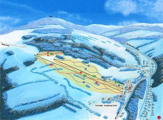 Ski areál Vrchlabí - Kněžický vrch - ubytování, počasí, online webkamera, otevírací doba, akce