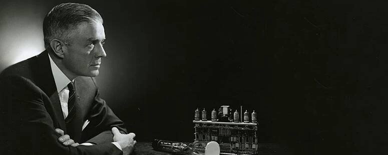 Profile studio portrait of Thomas J. Watson Jr., circa 1954