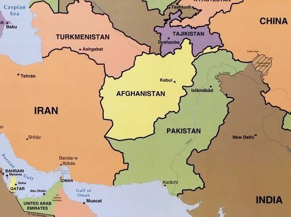 Map of Afghanistan. Image provided by The Library of Congress, https://www.loc.gov/resource/g7420.ct002250/?clip=4173,1561,5468,4080&ciw=359&rot=0.